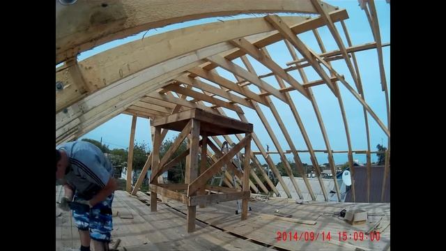 Construction, installation of the rafters. смотреть онлайн