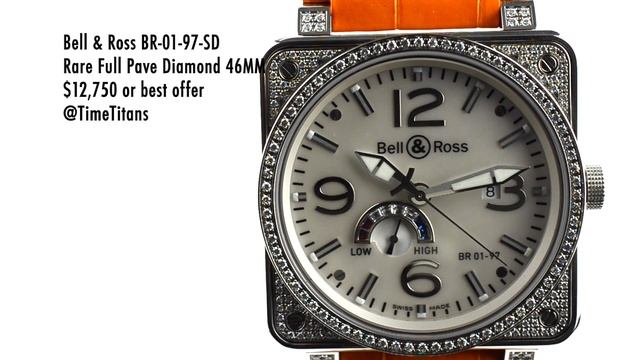 Bell & Ross BR-01-97 Power Reserve Rare Full Pave Diamond MOP Dial Jeweled Reserve смотреть онлайн