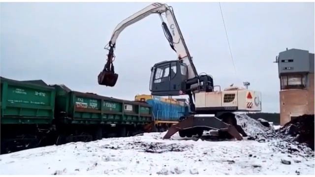 Грейферный ковш Exten с ротатором на перегружатель Terex 210 смотреть онлайн