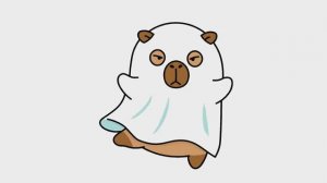 Как нарисовать симпатичного и простого привидения-капибару