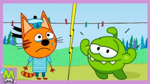 Три Кота против Ам Няма в Забавных Мини-Играх.Карамелька и СуперНям в Играх на Ловкость