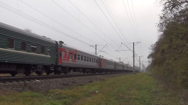 Электровоз ЭП1П-029 с поездом №50 Санкт-Петербург — Кисловодск смотреть онлайн