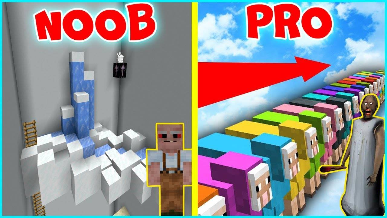 БАБКА ГРЕННИ И GRANDPA ПОСТРОИЛИ ПАРКУР НУБА И ПРО В МАЙНКРАФТ НУБИК В MINECRAFT GRANNY смотреть онлайн