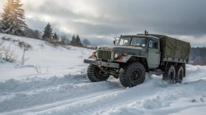 ❄️🚛💪Русская мощь: Урал 6×6 рвет снег на части