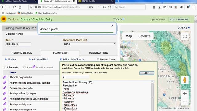 Calflora Survey and Plant Checklist Entry смотреть онлайн