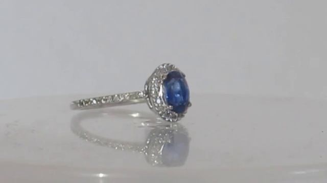 Diamond ring natural Ceylon royal blue sapphire about 1 carat, Payment Plan is available. P-044-1 смотреть онлайн
