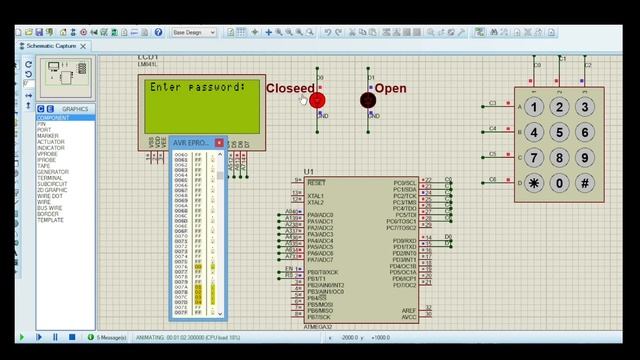 Safe project using AVR Atmega32 with internal EEPROM, keypad and LCD смотреть онлайн