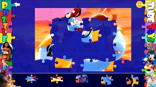 Disney ALADDIN Puzzle Game JIGSAW Puzzles ㋡ Rompecabezas Jasmine | Kids Learning Toys