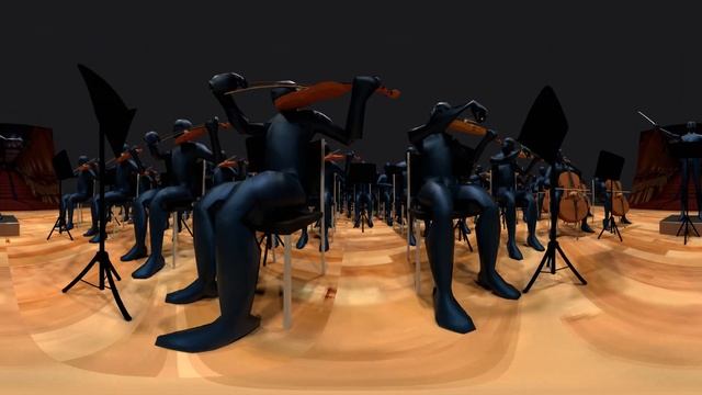 Orchestra flyover - look around the scene with your mouse [video 360, 4K, no audio] смотреть онлайн