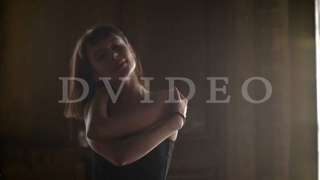 Young Teenage Girl Hugging Herself, Smiles, Dreams