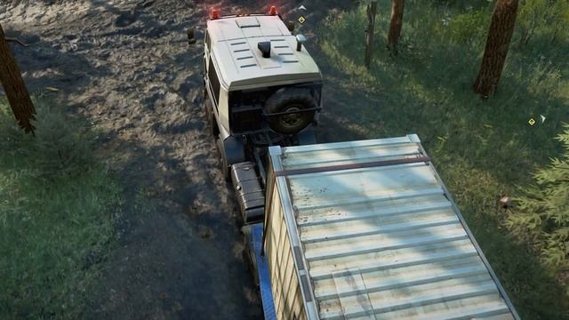 Доставка бурового оборудования. Azov 64131+два контейнера. SnowRunner смотреть онлайн