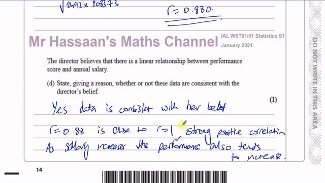 WST01/01 (Edexcel) IAL S1 January 2021 IAL Q5 Correlation & Regression смотреть онлайн