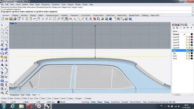 rhinoceros car blueprint image alignment смотреть онлайн