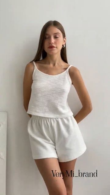 пижамный комплект 🌸топ,шортики и повязка тюрбан 🌿хоум тотал лук 🌸 смотреть онлайн
