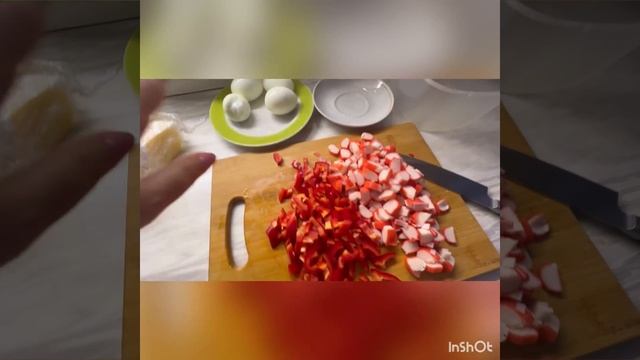Самый простой и вкусный крабовый салатик👍🏻👍🏻👍🏻#вкуснаяеда #рецепты смотреть онлайн