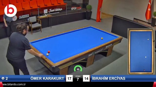 ÖMER KARAKURT vs İBRAHİM ERCİYAS | TÜRKİYE 3 Cushion Billiards Championship Stage 1 -A- 2024 смотреть онлайн