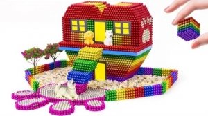 Задача: Постройте домик для любящей собаки в форме сердца из магнитных шариков