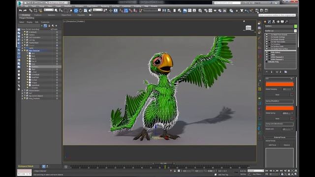 Ornatrix 3dsmax: Feathers Part 3 (Dynamics)