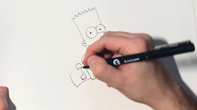 How to Draw Bart Simpson with a Skateboard 🛹 смотреть онлайн
