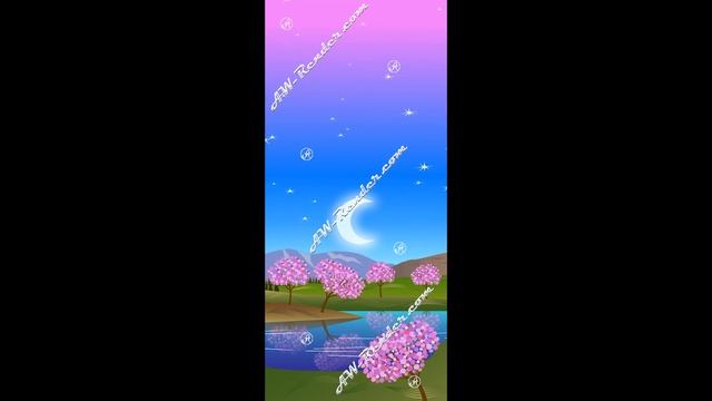 Live wallpaper. Spring landscape. Sakura blossom. Flowing river. смотреть онлайн