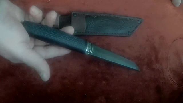 Нож "Японский" (дамасская сталь, черный граб, насечка) https://korenok.ru смотреть онлайн