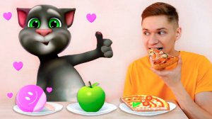 Говорящий Кот Том в Реальной Жизни - Кормлю Кота Тома Челлендж