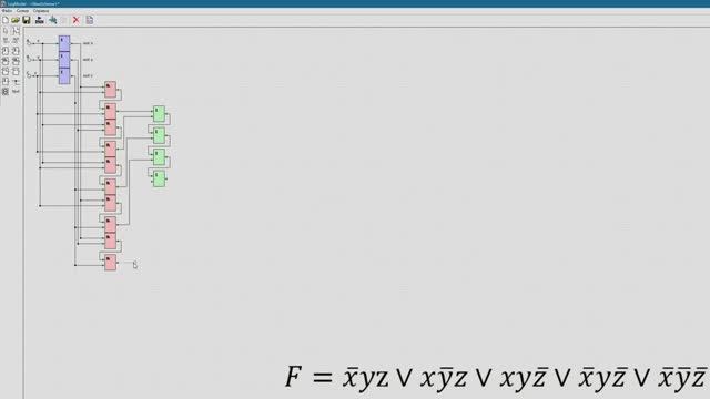 LogModel: построение логической схемы для совершенной дизъюнктивной нормальной формы (СДНФ)