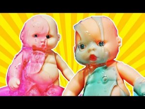 Катя и Макс Пупсики купаются в слайме Слайм вечеринка