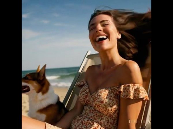 “Beach Bliss - Golden Moments with a Furry Friend”