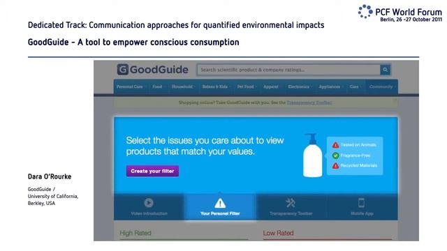 DARA O'ROURKE (GOODGUIDE) - GOOD GUIDE: A TOOL TO EMPOWER CONSCIOUS CONSUMPTION смотреть онлайн