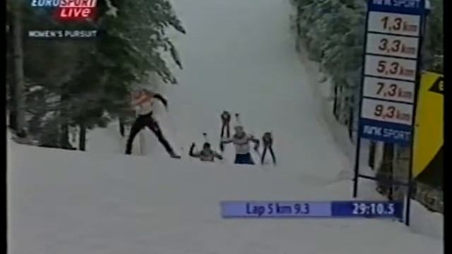 BIATHLON INSEGUIMENTO OSLO 2003 MICHELA PONZA TERZA смотреть онлайн