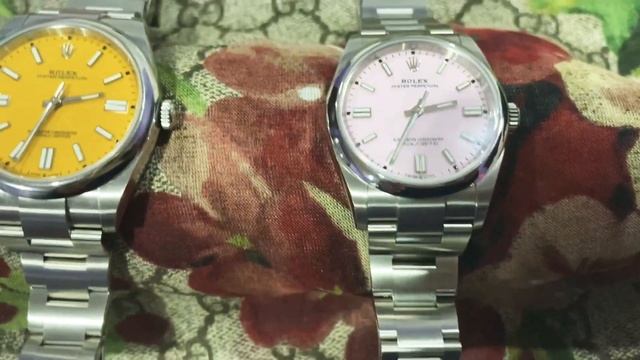 Rolex OP 41 Stella Yellow (Mango) Dial vs Rolex OP 36 Candy Pink Dial смотреть онлайн