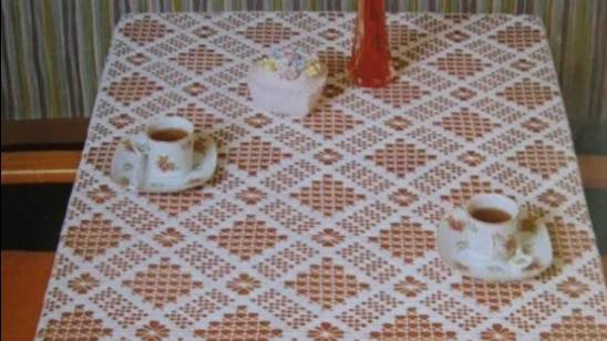 КАК СВЯЗАТЬ ПРЯМОУГОЛЬНУЮ СКАТЕРТЬ ЦЕЛЫМ ПОЛОТНОМ БЕЗ РАСЧЕТОВ. ЧАСТЬ 1