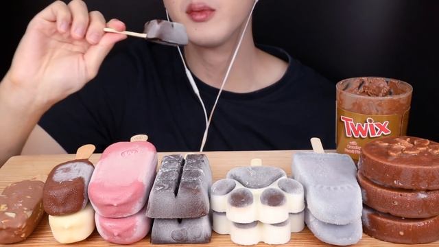 ASMR M&M'S MAGNUM CHOCOLATE ICE CREAM NUTELLA TWIX DESSERT MUKBANG 먹방 チョコレート アイスクリーム EATING SOUNDS