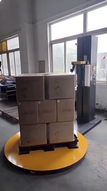Pre stretch pallet wrapping machine for carton box wrapping with factory price смотреть онлайн