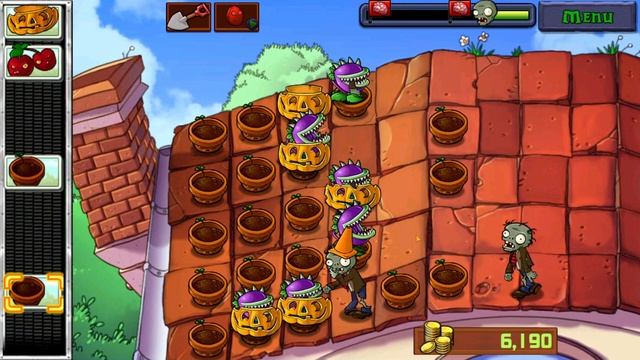 PLANTS VS ZOMBIES прохождение игры РАСТЕНИЯ ПРОТИВ ЗОМБИ КРЫШ смотреть онлайн