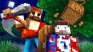 Сможем ли мы Выжить Одни в Лесу с Дровосеком-Психопатом в Майнкрафт?