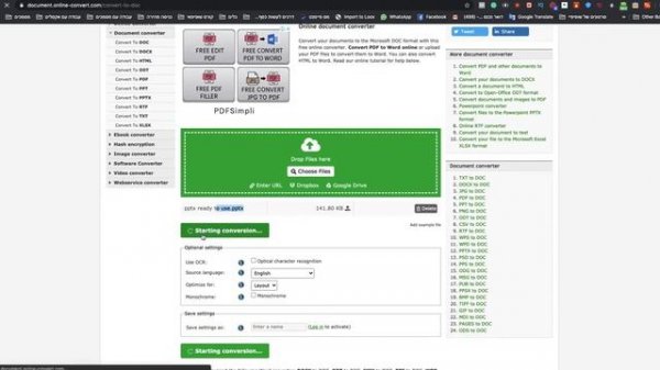 how to convert pptx to word