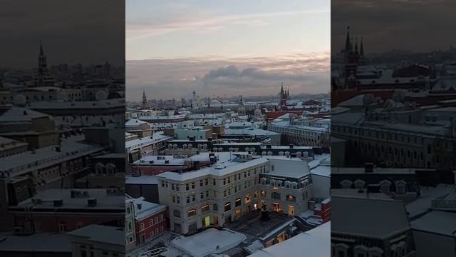 Заснеженные крыши зимней Москвы смотреть онлайн