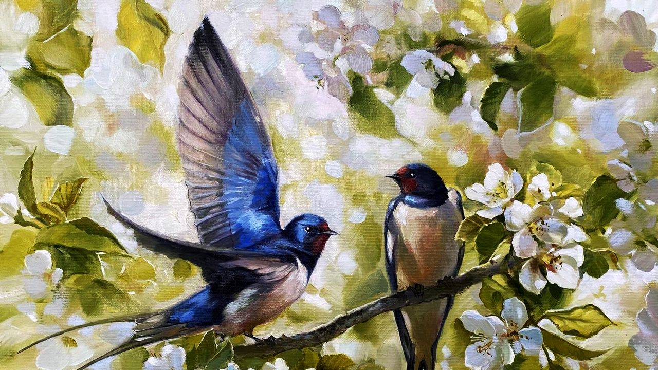 Весна в живописи художника Натальи Головиной смотреть онлайн