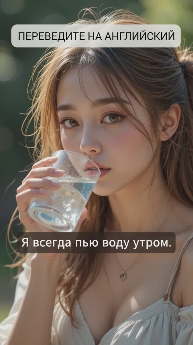 Переведите предложение: Я всегда пью воду утром.