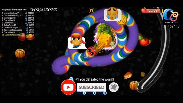 WORMSZONE.IO | BIGGEST SNAKE Trolled | Epic Worms Zone Best Gameplay | Browser Game смотреть онлайн