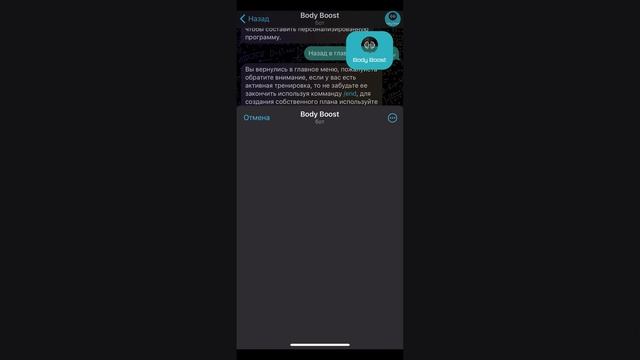 Создание workout в Telegram-боте @BBoostyBot (Body Boost): русскоязычное руководство (видео) смотреть онлайн