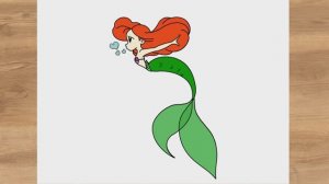 Как нарисовать Ариэль из мультфильма Русалочка легко