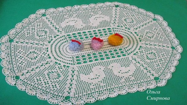 ОВАЛЬНАЯ САЛФЕТКА К ПАСХЕ.  ЧАСТЬ 2