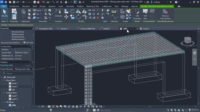 2.9 Армирование по площади в плите смотреть онлайн
