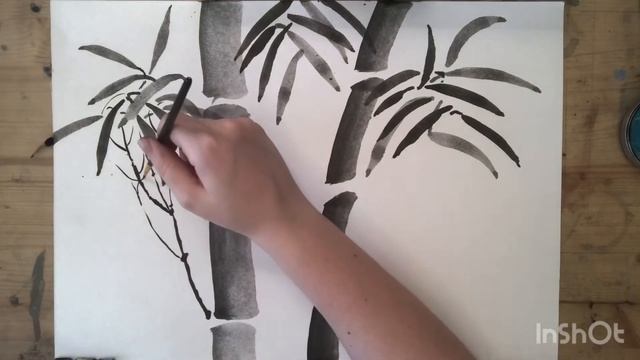 Sumi-e bamboo drawing смотреть онлайн