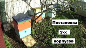 Постановка вторых корпусов на пчелиные семьи.