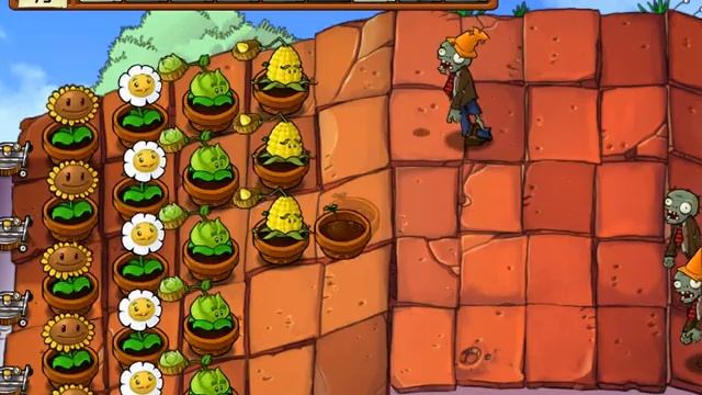 (оборона крыши) Растения против Зомби Выживание Крыша смотреть онлайн