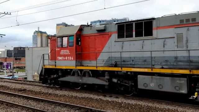 Маневровый тепловоз ТЭМ7А-0154 резервом, перегон Предпортовая - Автово, г.СПб, 17.11.2022г.(4K UHD) смотреть онлайн